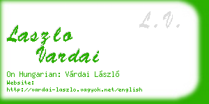laszlo vardai business card